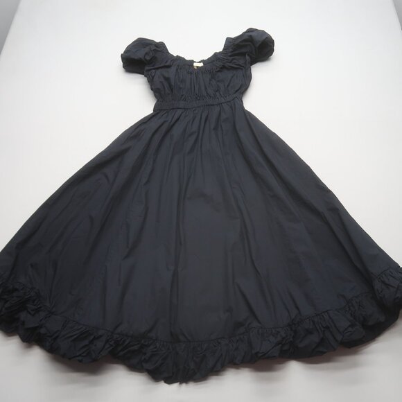 Ulla Johnson Nanette Midi Dress in Noir Black Size 4 - Picture 4 of 11